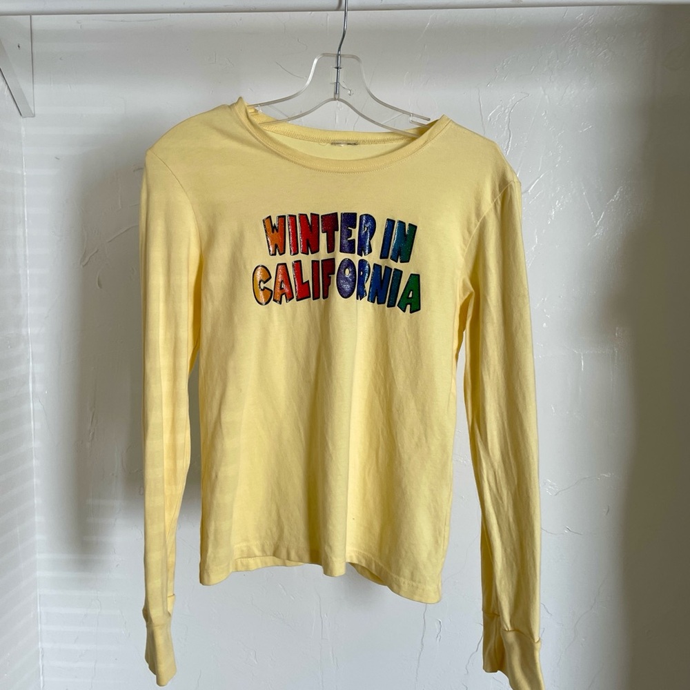 VINTAGE Y2K Winter in California Long Sleeve TEE SHIRT Size Small